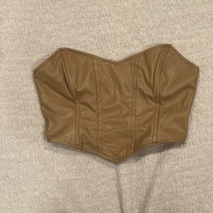 Princess Polly tan faux leather corset